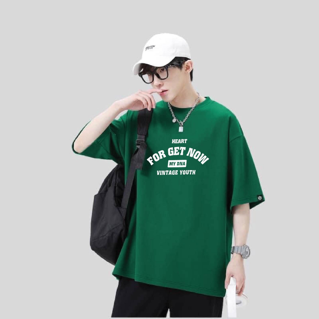 Áo phông thun tay lỡ local brand màu xanh lá đậm form rộng unisex cotton basic cặp đôi nam nữ bigsize MY DNA 2023