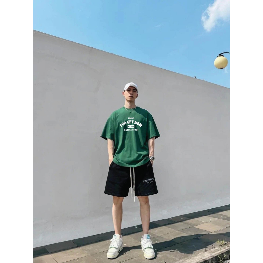 Áo phông thun tay lỡ local brand màu xanh lá đậm form rộng unisex cotton basic cặp đôi nam nữ bigsize MY DNA 2023