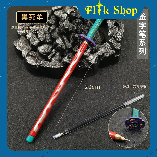 Bút Viết cao cấp dạ bi mực đen Hình dạng Katana Kiém Anime/Manga Kimetsu no Yaiba - Demon Slayer )