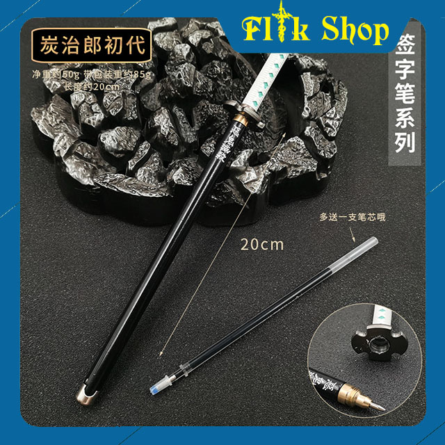 Bút Viết cao cấp dạ bi mực đen Hình dạng Katana Kiém Anime/Manga Kimetsu no Yaiba - Demon Slayer )