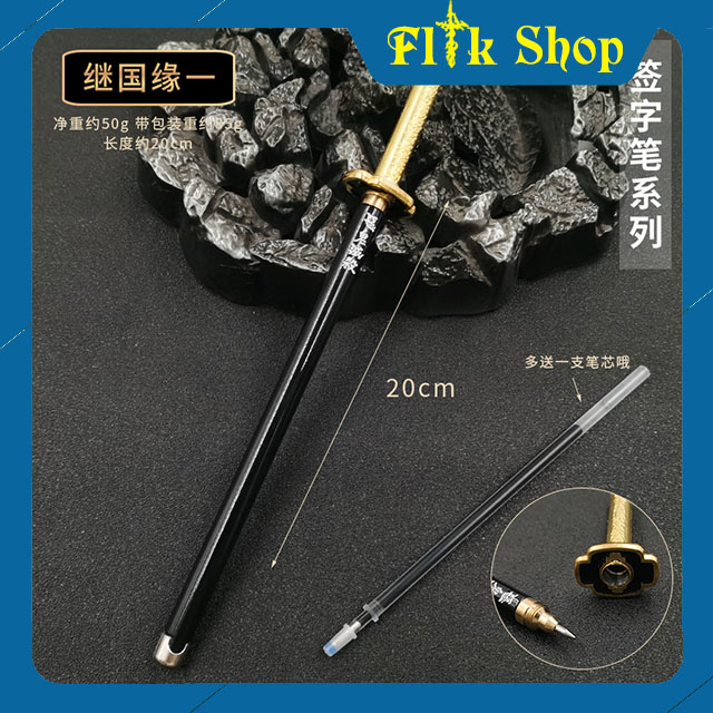 Bút Viết cao cấp dạ bi mực đen Hình dạng Katana Kiém Anime/Manga Kimetsu no Yaiba - Demon Slayer )