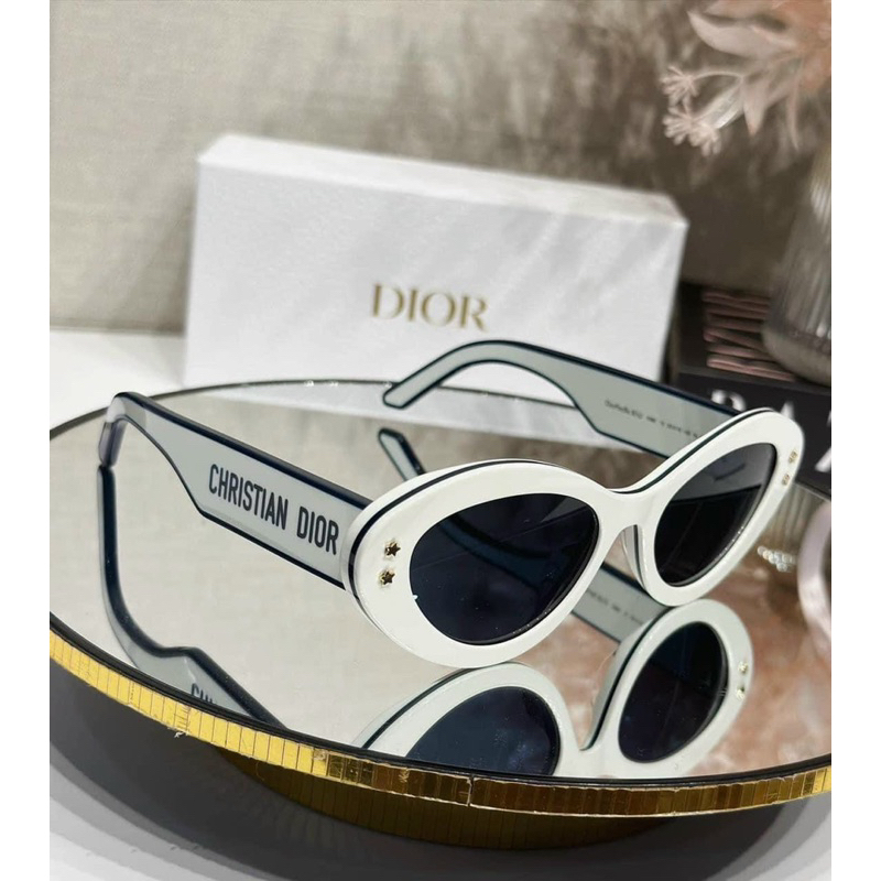 Kính râm oval CD Di.or thời thượng,kính mát dáng tròn tròng UV400