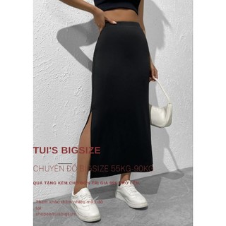 CHÂN VÁY MIDI XẺ TÀ. (  Size lớn bigsize 55kg-95kg).