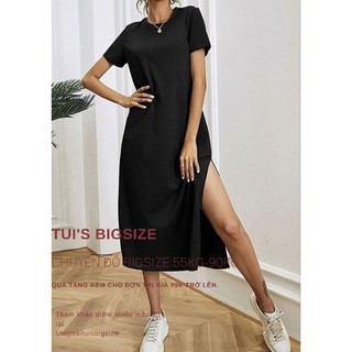 Đầm from suông xẻ tà bigsize 90kg🔥🔥🔥