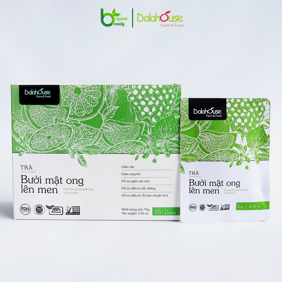 Trà Thảo Dược Dalahouse - Trà Bưởi Mật Ong Lên Men - Fermented Pomelo Tea With Honey - Hộp 75g