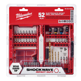 Nhập mỹ - combo mũi vít milwaukee shockwave impact duty electrician's drill and drive bit set 48-32-4025