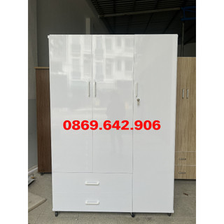 Tủ nhựa đài loan 3 cánh lớn màu trắng tinh