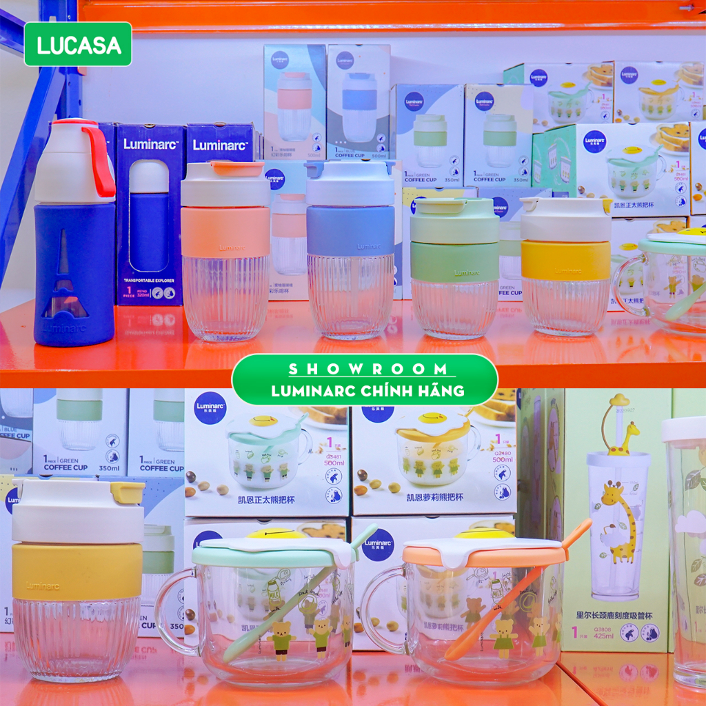 Ly Thủy Tinh Luminarc Unicorn 500ml - Chén Ăn Dặm Có Nắp L9484 | Phân Phối Chính Hãng