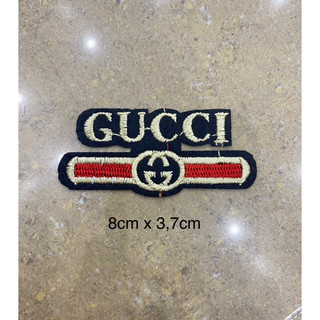 Sticker logo thêu GUCI 8cm ủi nhiệt