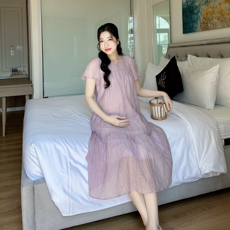 EVERMOM | Đầm bầu Cami Dress thiết kế mã voan tơ đuôi cá
