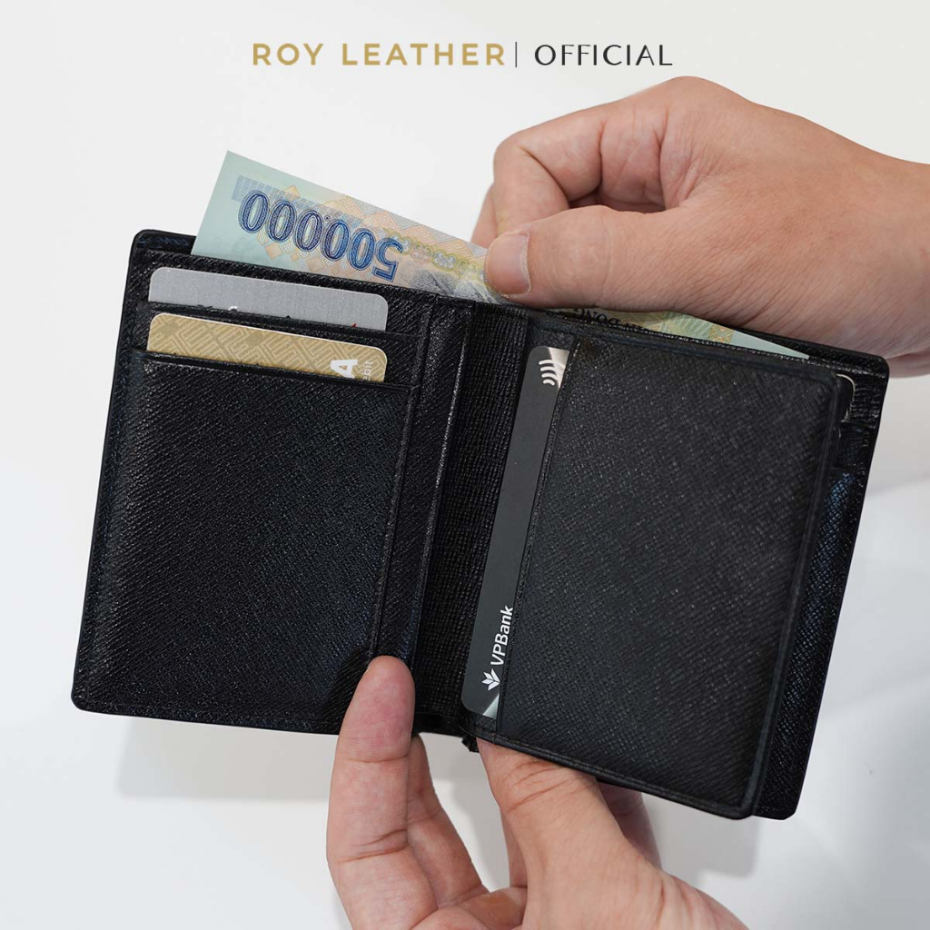 Ví nam da Saffiano cao cấp V102- Roy Leather bảo hành 1 năm