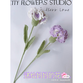 Hoa cẩm chướng len tone tím mộng mơ