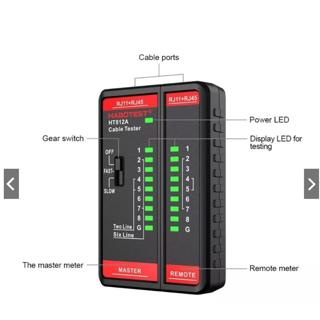 Máy Kiểm Tra Mạng Lan Cáp Máy Kiểm Tra Cáp Mạng Máy Dò Đường Dây Điện Thoại Dây Mạng 8/6/4/2P HABOTE