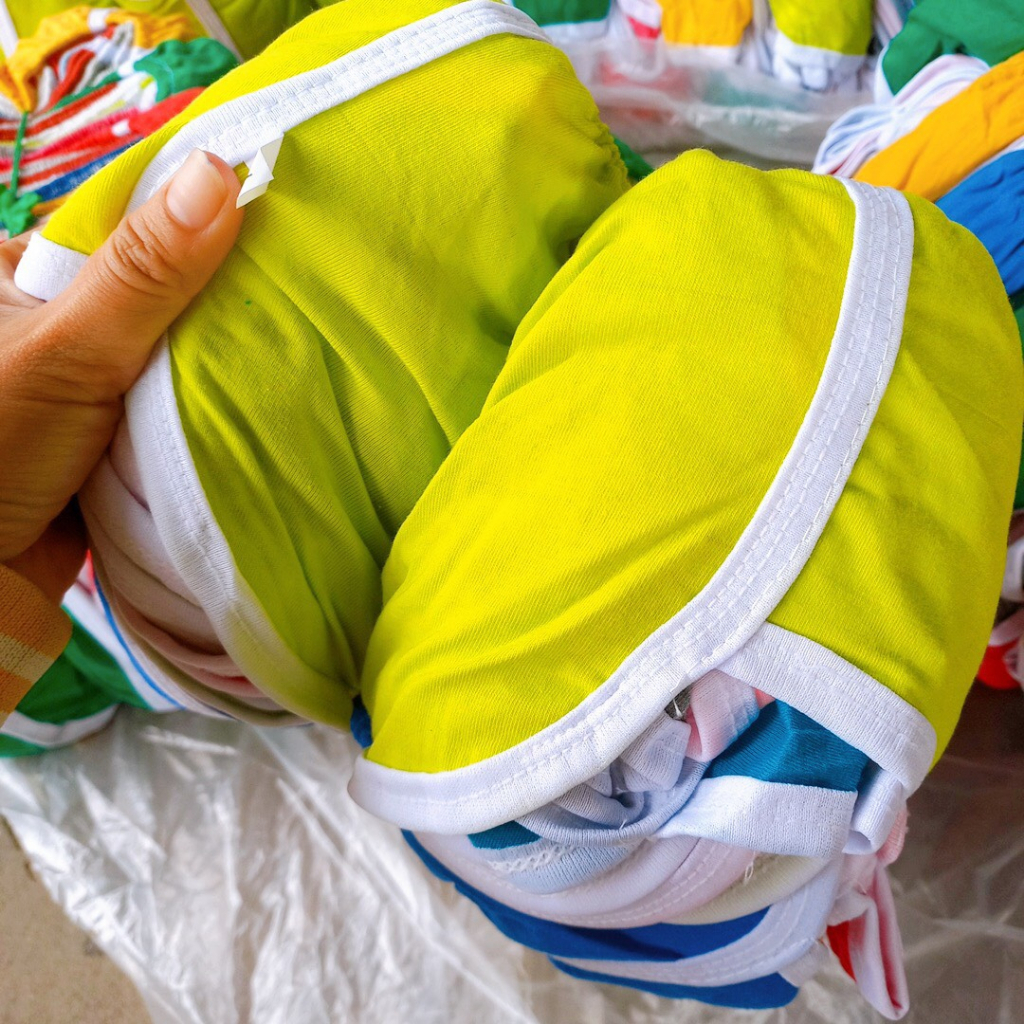 Set 10 quần bí đùi cotton trơn nhiều màu mỏng mát chạy viền siêu dễ thương cho bé