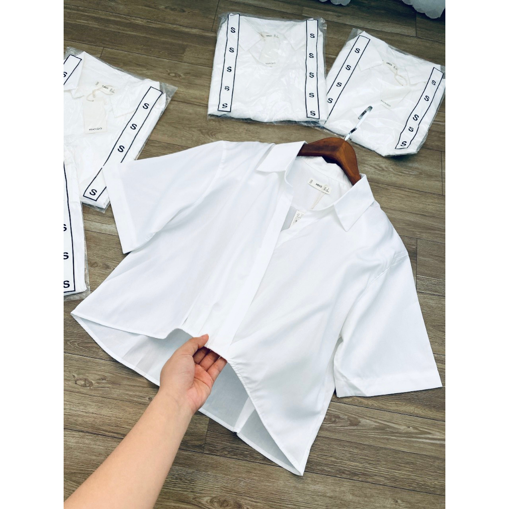 Áo sơ mi Mg xuat du mau trang form basic dễ mặc