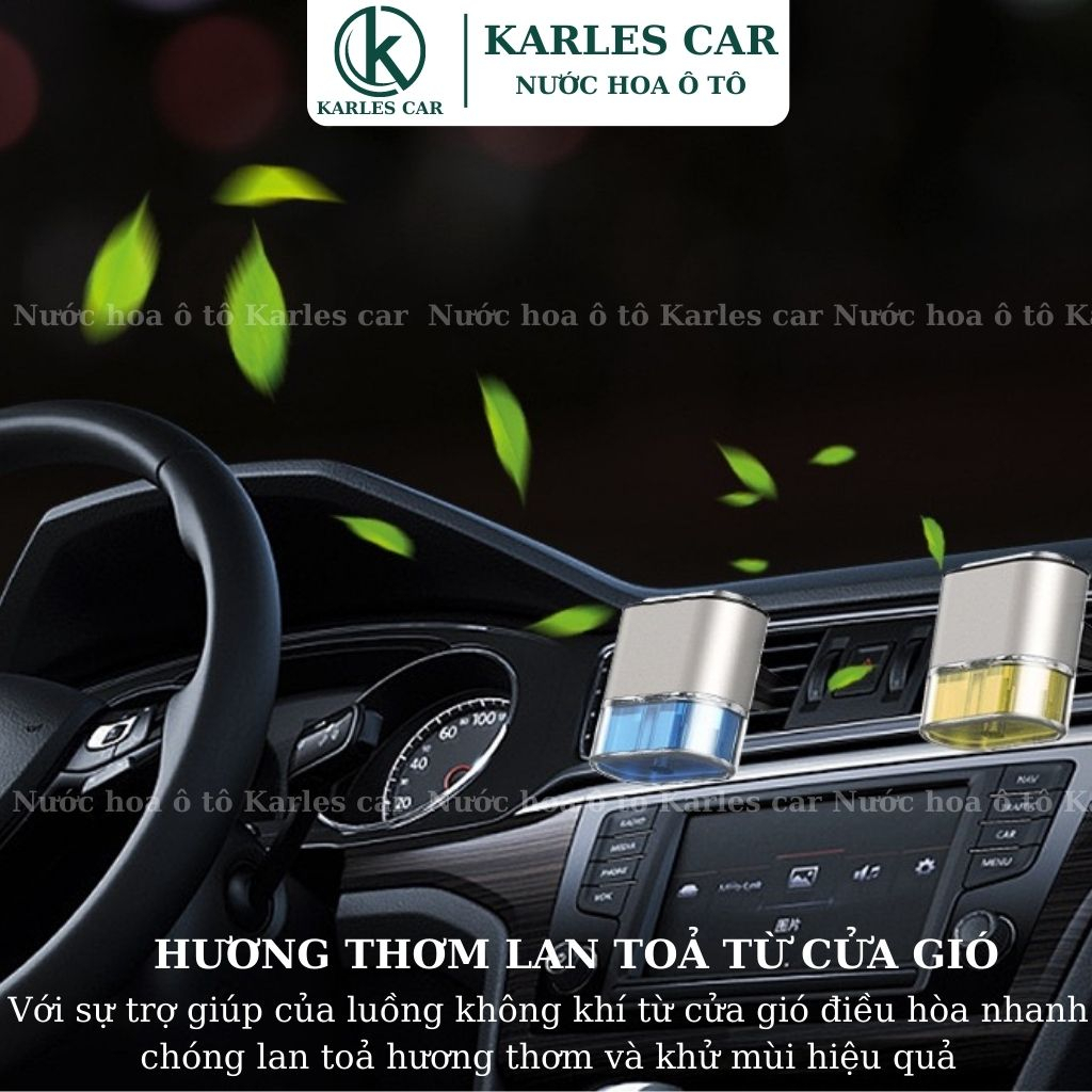 Nước Hoa Ô Tô Kẹp Cửa Gió Điều Hòa Khử Mùi Xe Hơi Hương Thơm Dịu Nhẹ 10ml
