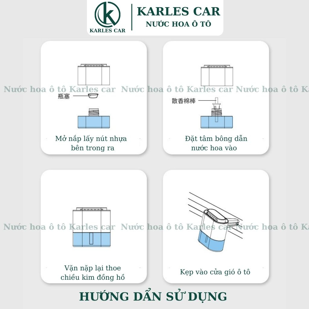 Nước Hoa Ô Tô Kẹp Cửa Gió Điều Hòa Khử Mùi Xe Hơi Hương Thơm Dịu Nhẹ 10ml