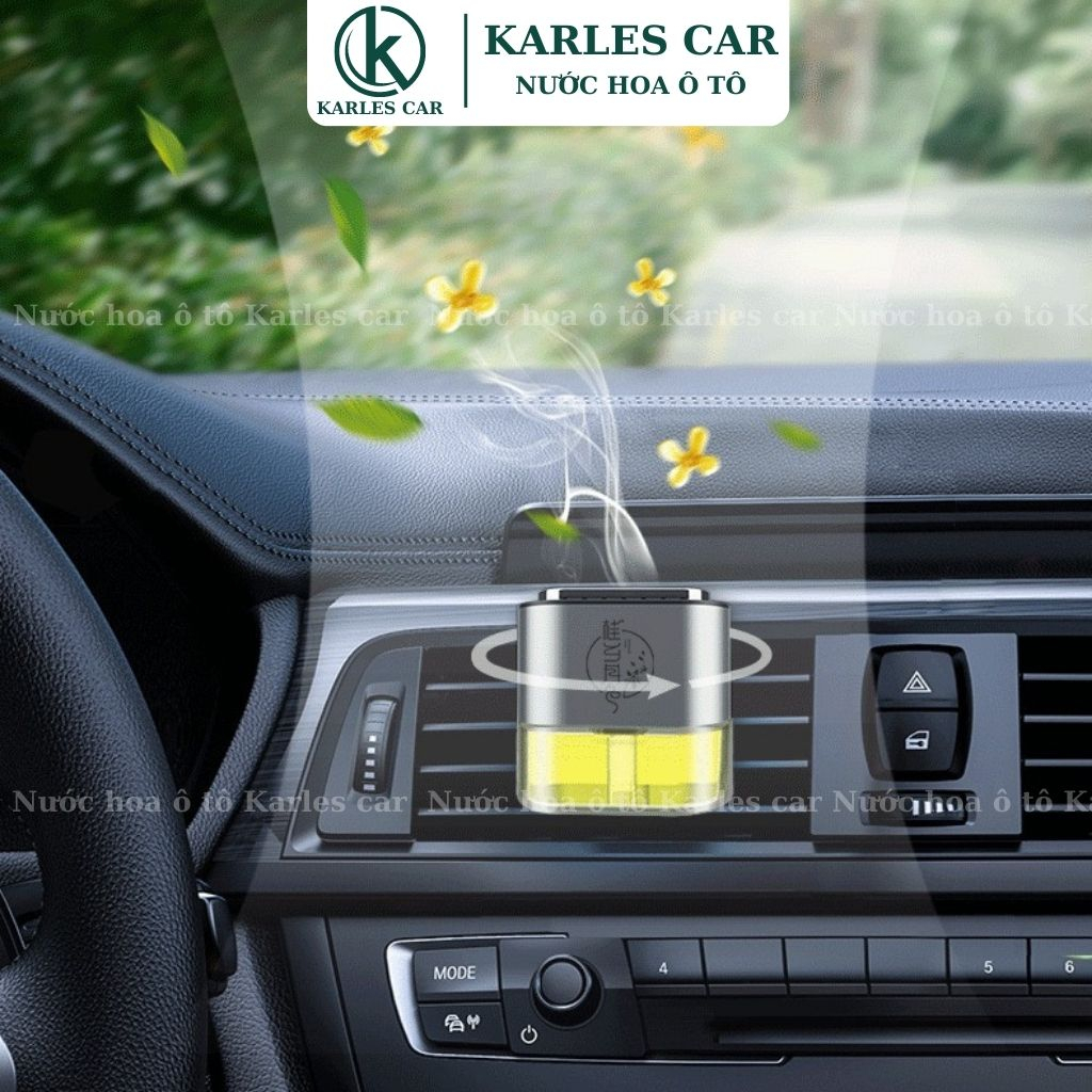 Nước Hoa Ô Tô Kẹp Cửa Gió Điều Hòa Khử Mùi Xe Hơi Hương Thơm Dịu Nhẹ 10ml