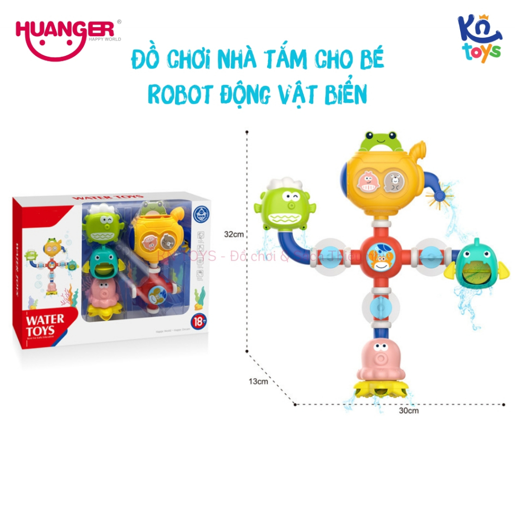 Đồ Chơi Nhà Tắm HUANGER Water Toys HE8070 - Robot Động Vật Biển Phun Nước Cho Bé Từ 18 Tháng Tuổi