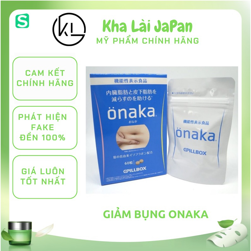 (Có video mua hàng)Viên Uống Giảm Mỡ Bụng Onaka Fillbox, Hỗ trợ Giảm Cân Onaka 60 Viên Nhật Bản Hàng