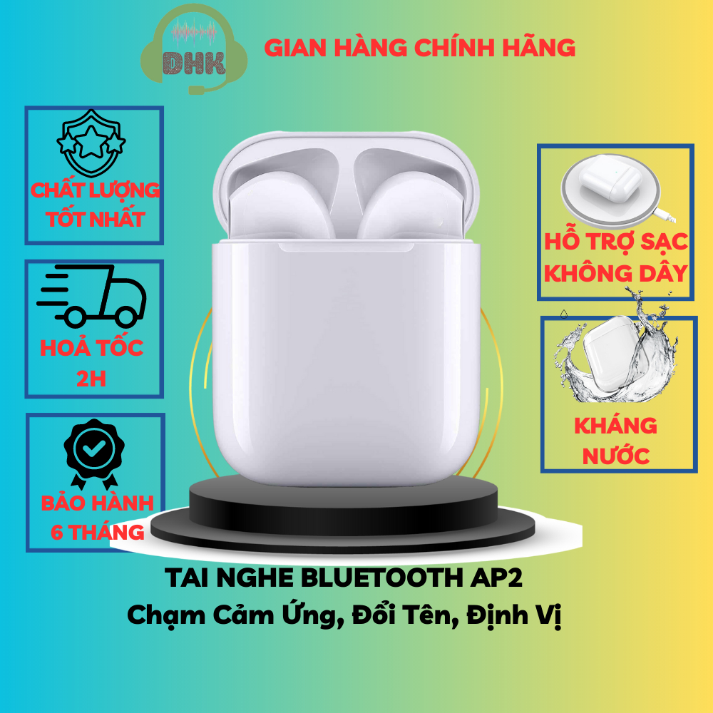 Tai Nghe Bluetooth AlP2 Không Dây Đầy Đủ Chức Năng Cảm Ứng Định Vị Đổi Tên, Kết Nối Với Nhiều Thiết Bị - PK DHK