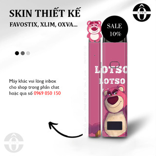Miếng dán skin cho xlim / favostix / riil x / feelin / avocado / origin...in hình Gấu Dâu cực hot cho mọi dòng máy
