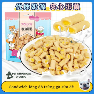 Bánh mì sandwich lòng đỏ trứng gà sữa dê cho chó mèo
