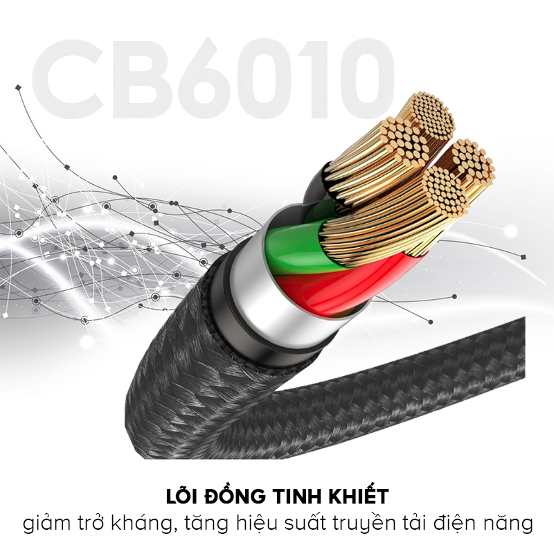 Cáp Sạc C to C HAVIT CB6010 Độ Dài 1.2m, Sạc Và Truyền Dữ Liệu Đến 60W, Bện Nylon Cao Cấp - Hàng Chính Hãng (Đen)