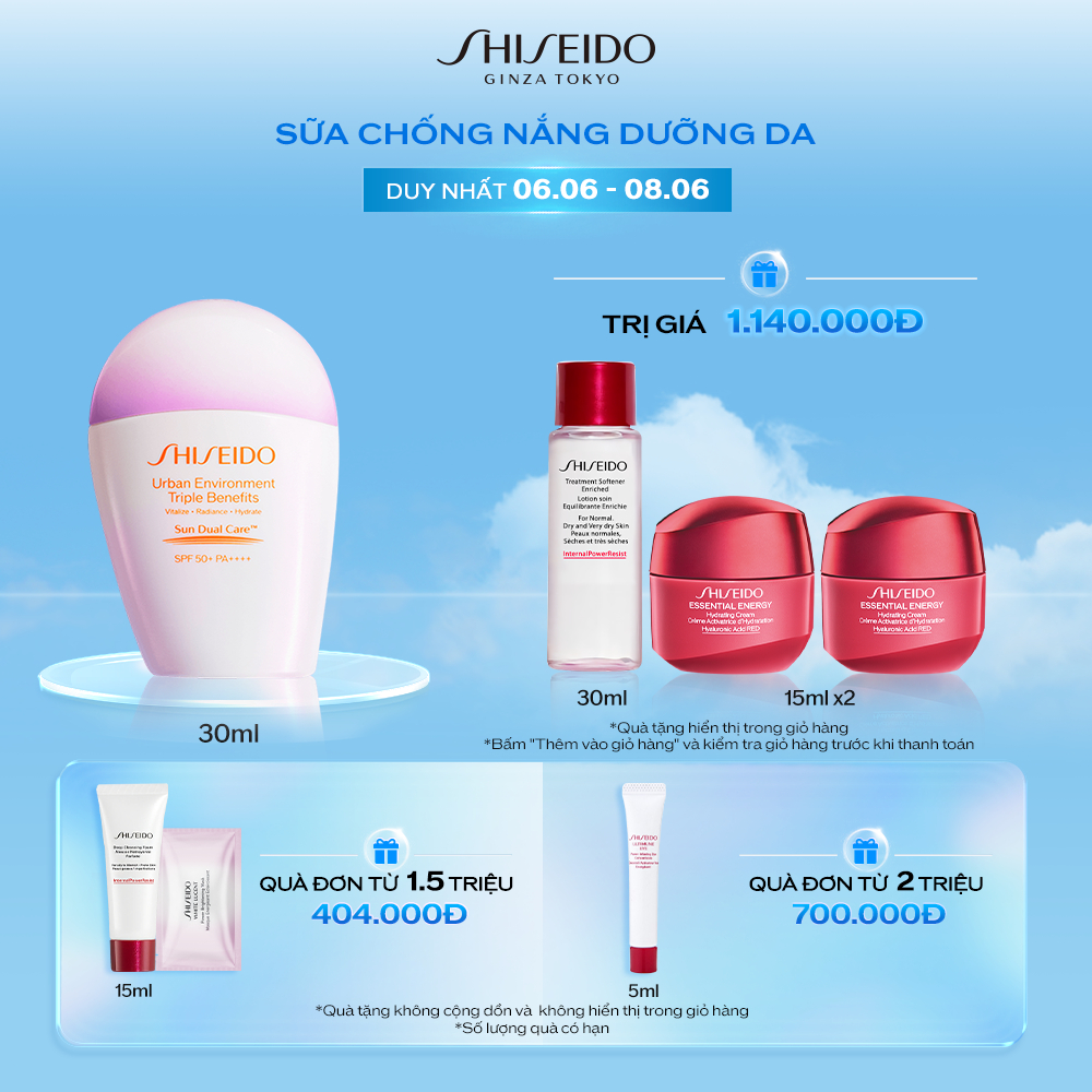  Sữa chống nắng dưỡng da Shiseido GSC Urban Environment Triple Beauty Suncare Emulsion SPF50+ PA++++ 30ml