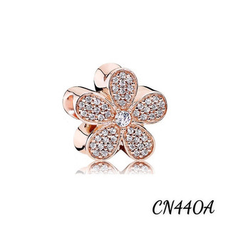 CHARM PAN ALE HOA ĐÀO NĂM CÁNH ĐÍNH ĐÁ VÀNG HỒNG ROSE GOLD HÀNG CAO CẤP