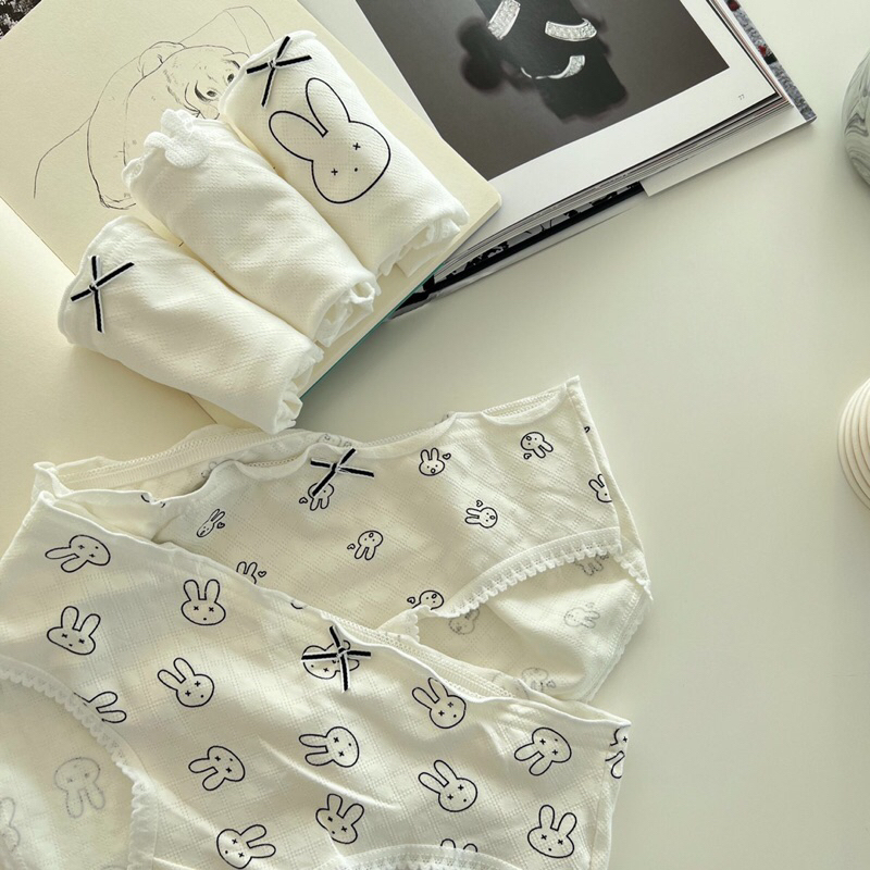 Quần Lót Nữ Hình Thỏ Trắng Dễ Thương, Đồ Lót Cotton Học Sinh Bé Gái Nhật Bản