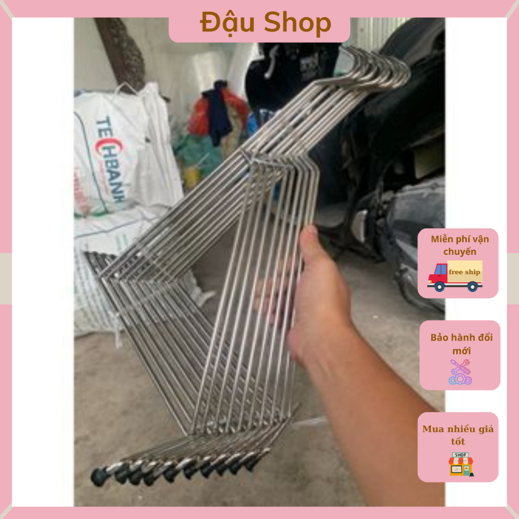 Móc treo lồng chim móc treo lồng inox 5 chiếc 35cm (tặng vít nở)