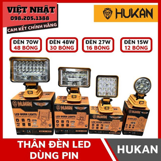 Thân bóng đèn pin led hukan 15w 27w 48w 70w siêu sáng sử dụng chân pin phổ thông - bóng đèn led tích điện dùng pin 21v