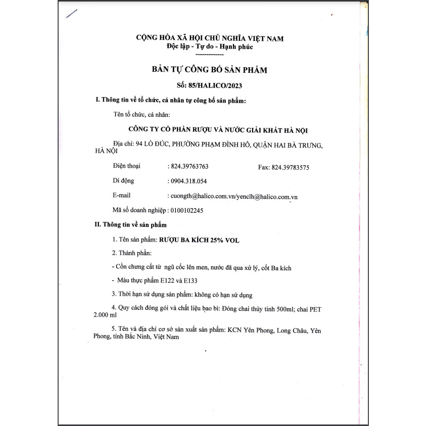 Rượu Ba Kích HALICO nồng độ 25% can 2l không kèm hộp