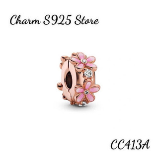 CHARM PAN ALE KHOÁ CHẶN HOA ĐÀO VÀNG HỒNG S925 HÀNG CAO CẤP