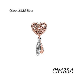 CHARM PAN ALE VÀNG HỒNG ROSE GOLD TIM BA LÁ HÀNG CAO CẤP