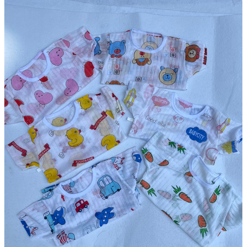 Bộ cotton giấy CỘC TAY cài vai mùa hè mỏng mát đủ size từ 5-16kg