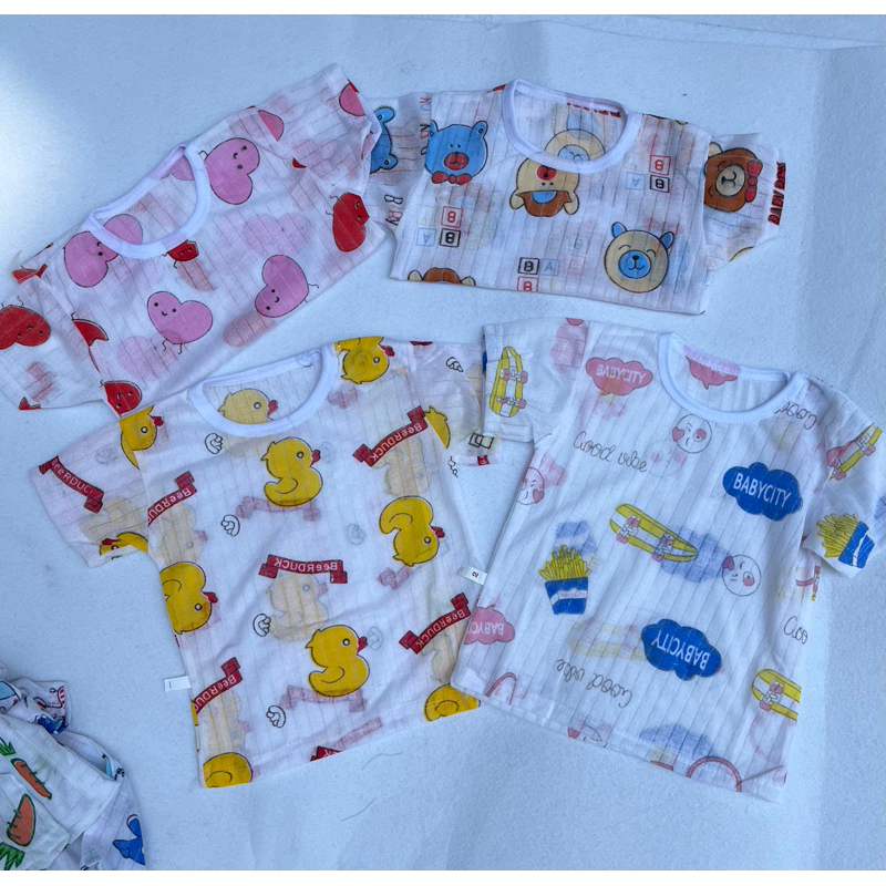 Bộ cotton giấy CỘC TAY cài vai mùa hè mỏng mát đủ size từ 5-16kg