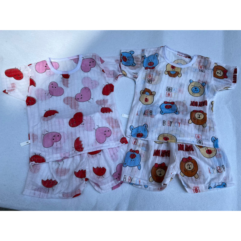 Bộ cotton giấy CỘC TAY cài vai mùa hè mỏng mát đủ size từ 5-16kg