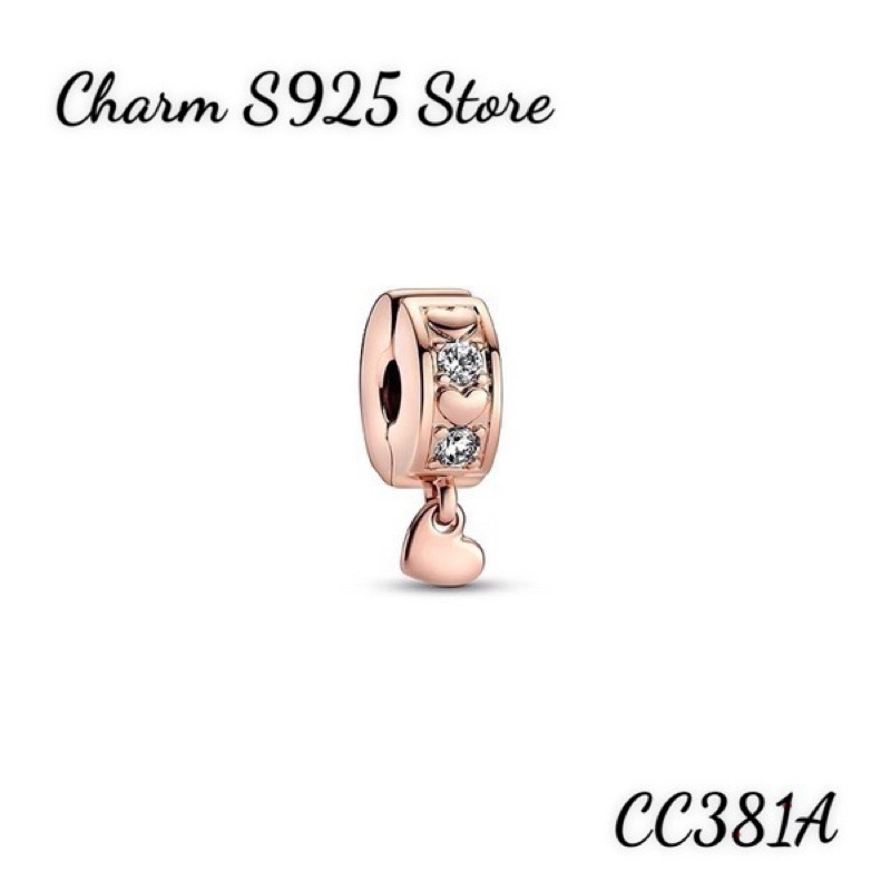 CHARM PAN ALE VÀNG HỒNG KHOÁ CHẶN BẠC S925 HÀNG CAO CẤP