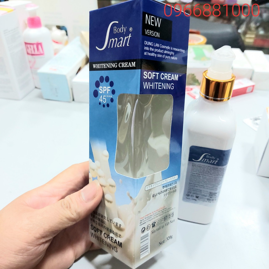 Body Smart Kem Trắng Da 320g Xanh Bật Tông Nhẹ