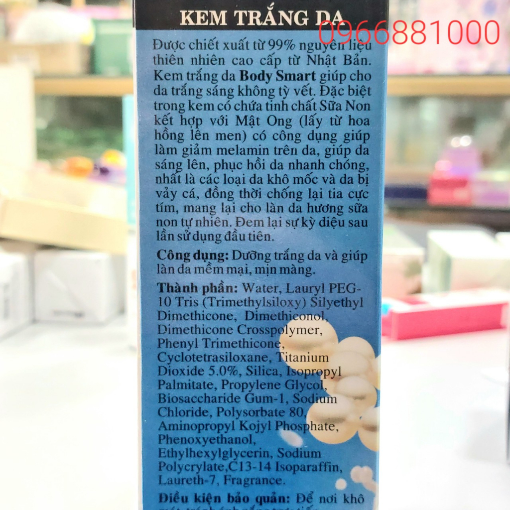 Body Smart Kem Trắng Da 320g Xanh Bật Tông Nhẹ