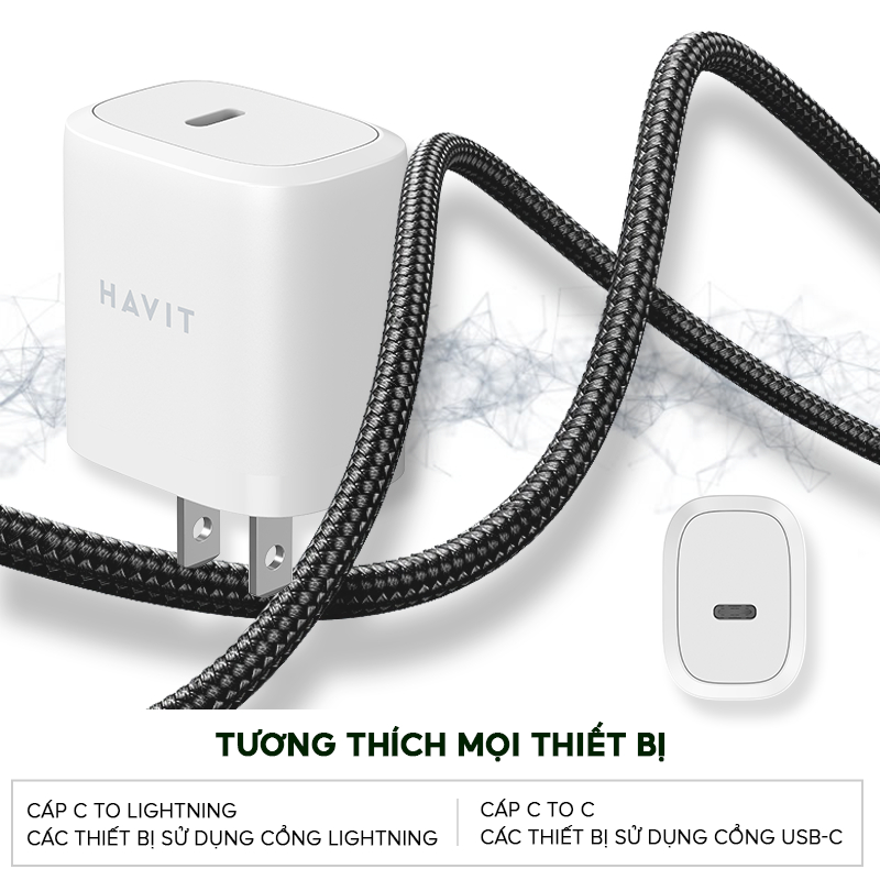 Cốc Sạc Nhanh HAVIT UC160, Cổng Type C Power Delivery 20W - Hàng Chính Hãng