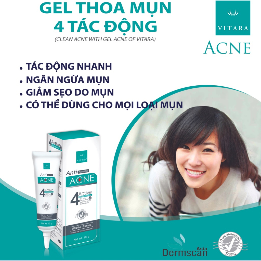 Gel bôi mụn 4 tác động VITARA ANTI ACNE GEL