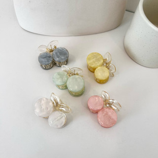 Kẹp tóc cherry gam màu pastel Modleaf Marble cherry pin Hàn Quốc