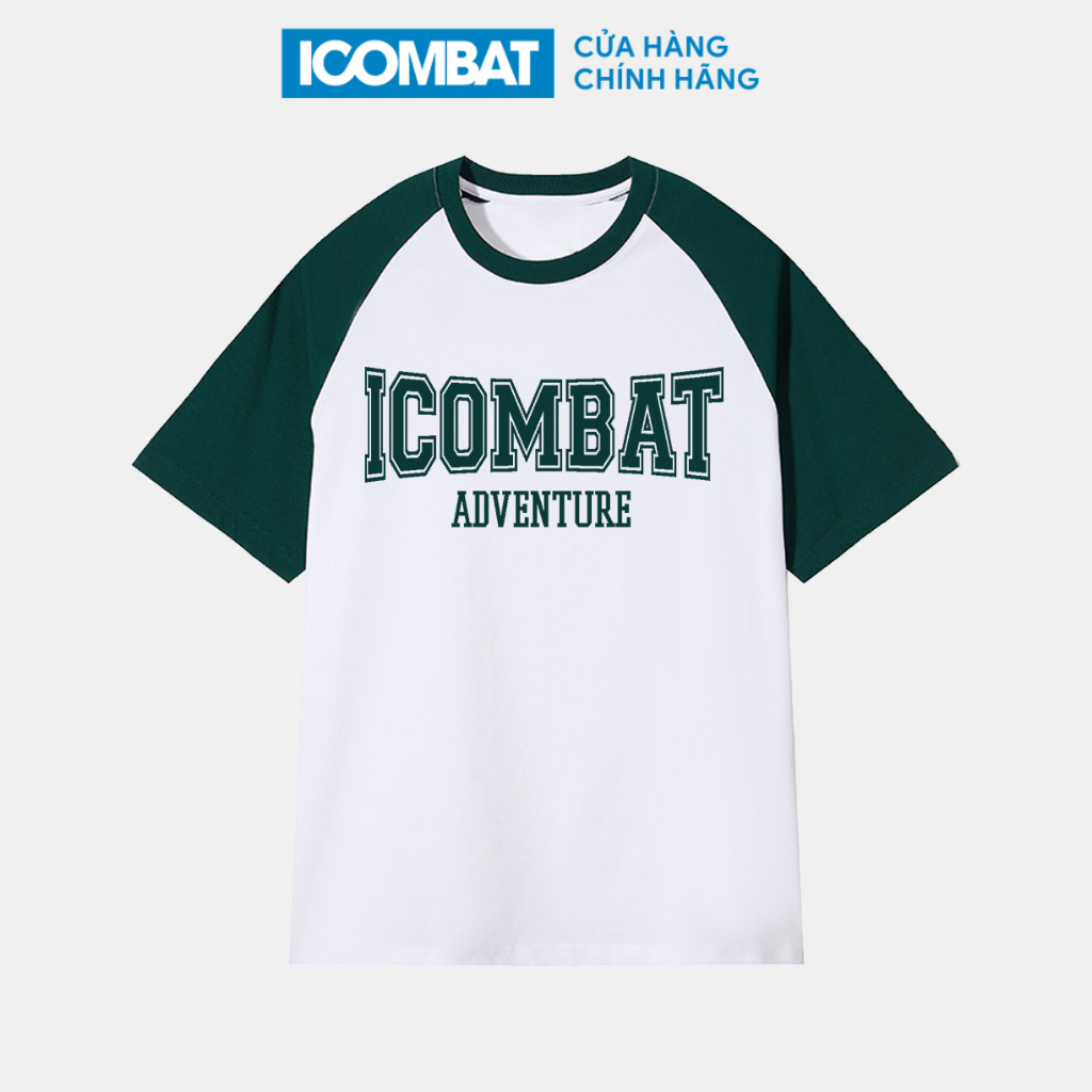 Áo Thun Raglan ICOMBAT® Adventure Tee Cotton 100% Unisex nam nữ form rộng oversize