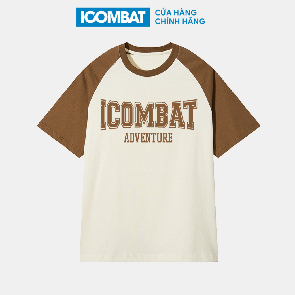Áo Thun Raglan ICOMBAT® Adventure Tee Cotton 100% Unisex nam nữ form rộng oversize