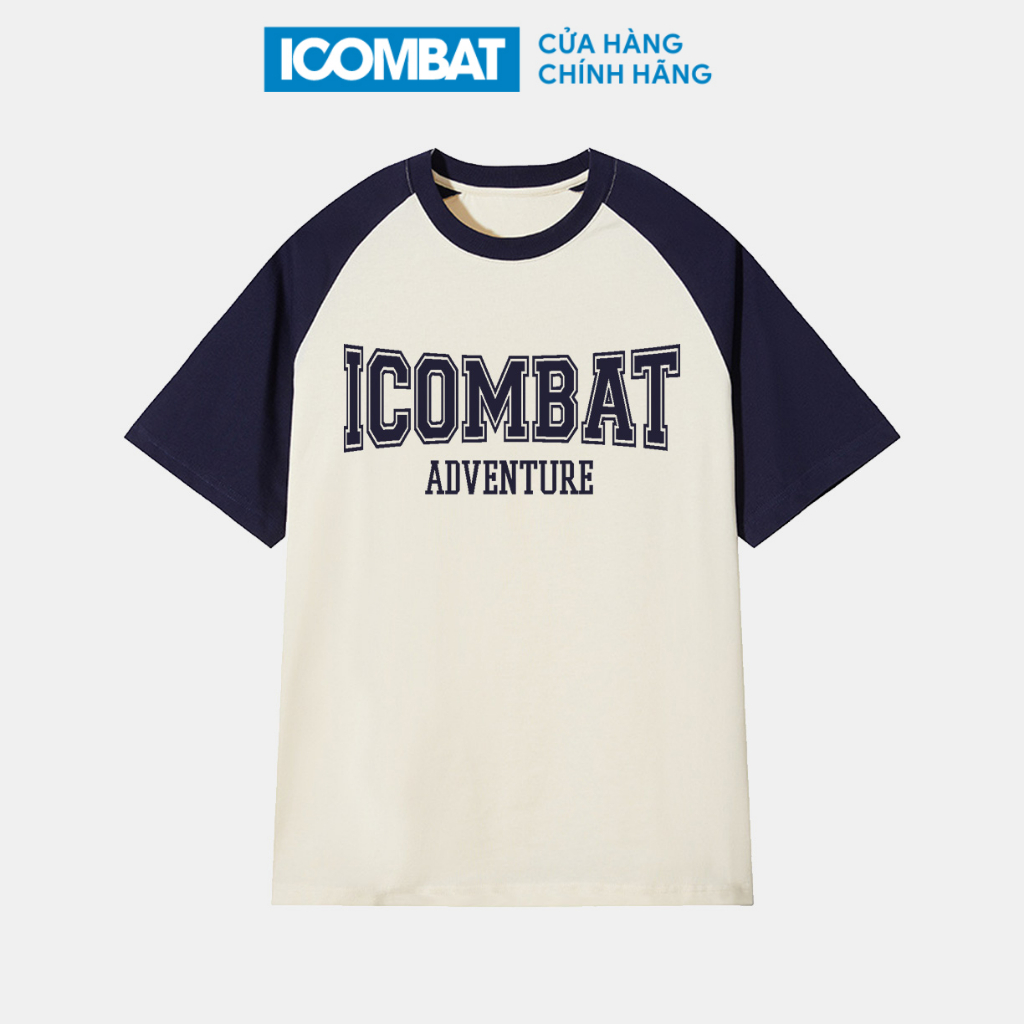 Áo Thun Raglan ICOMBAT® Adventure Tee Cotton 100% Unisex nam nữ form rộng oversize