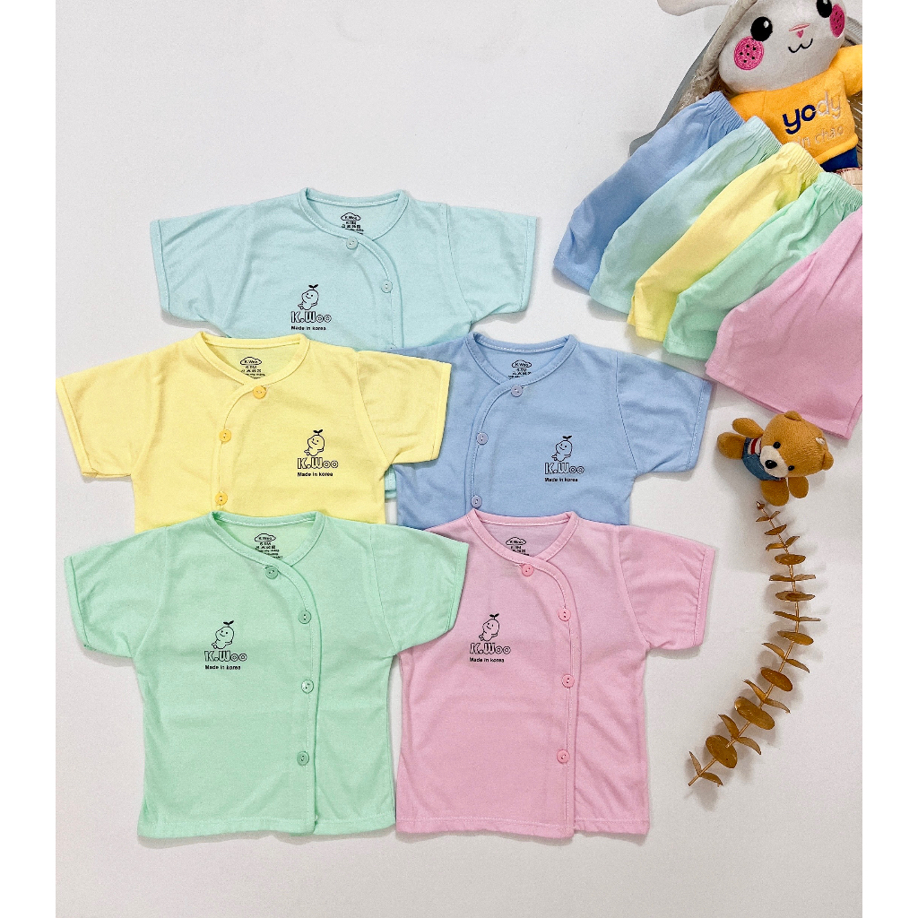 Bộ cộc tay cotton cho bé 0-9 tháng