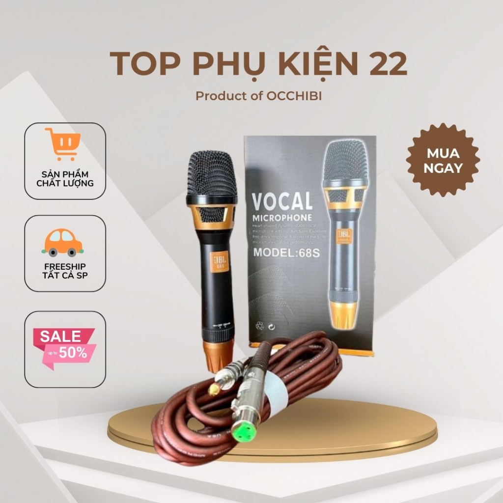 Micro karaoke có dây JBL 68s Hát Cực hay, Đẳng Cấp Bảo Hành 6 Tháng topphukien22